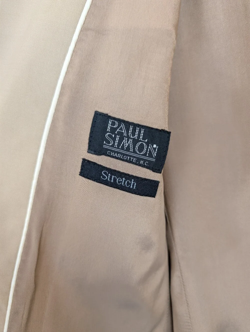 Zanella Tan Single Breasted Three Button Lightweight Blazer